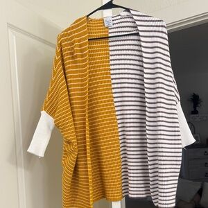 Cozy Casual Mustard and White Knit Sweater